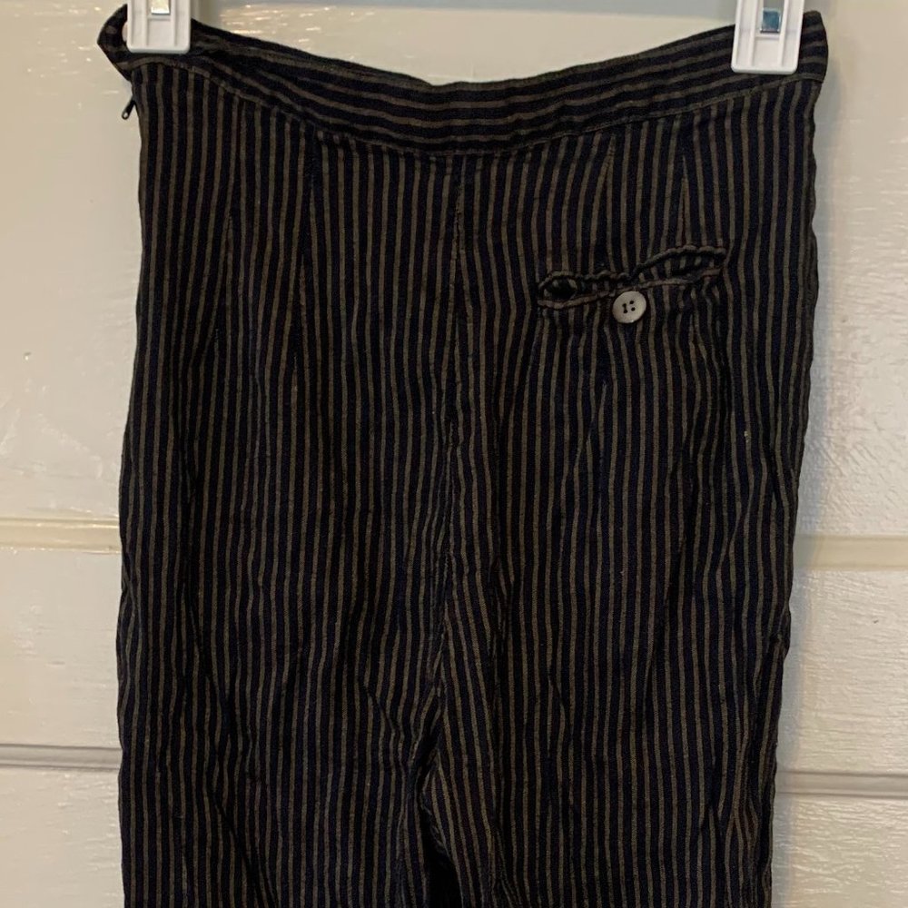 Navy and gold striped pants